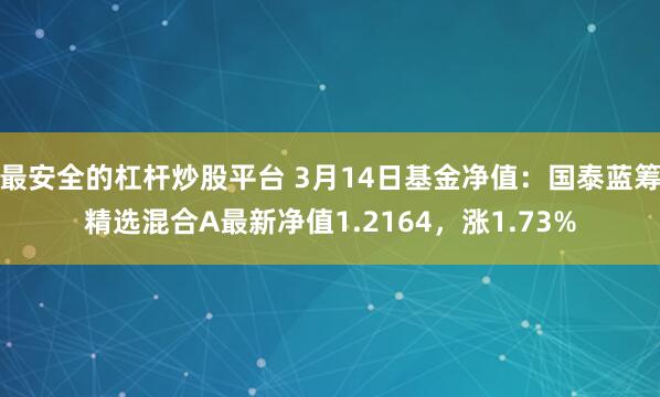 最安全的杠杆炒股平台 3月14日基金净值：国泰蓝筹精选混合A最新净值1.2164，涨1.73%